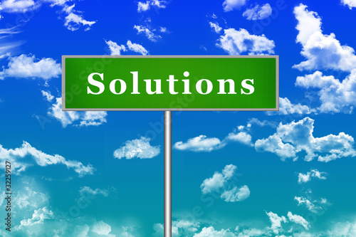 Illustration: Solutions Sign Board Solutions Sign Board