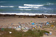 polution on a empty beach