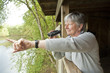 Women looking through binoculars