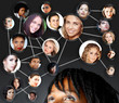 african woman social networking