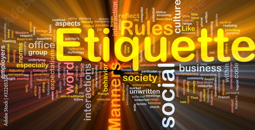 Illustration: Etiquette background concept glowing Etiquette background concept glowing