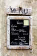 Menu d'un restaurant à Montpellier