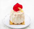 Beauty dessert with lemon and rose
