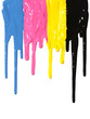 CMYK paint dripping