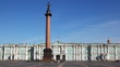 Winter Palace in St Petersburg against blue sky by day