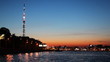 illuminated television tower and night St. Petersburg