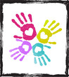 Abstract colorful lover hands vector.