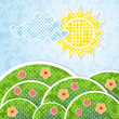 Paesaggio con colline e fiori - Landscape with hills and flowers