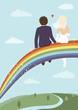 Bride and Groom on Rainbow