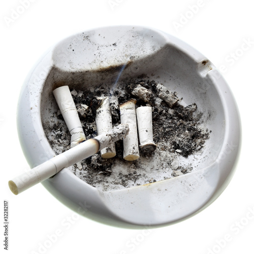 Photo: Ashtray with cigarette butts Ashtray with cigarette butts