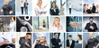 A collage of image with young and smart business people A collage of image with young and smart business people
