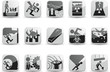 glossy black and white catastrophes icon