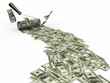 Roller brush with dollars