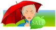 Background with girl and umbrella