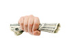 Photo: American dollars clenched American dollars clenched