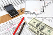Business composition with financial charts