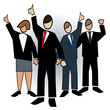 Business symbol-celebrating thumbs-up