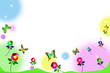 Illustration: Colorful greeting card with flowers Colorful greeting card with flowers