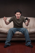 portrait of the excited gamer