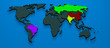 3d map formed by the BRIC countries Brazil, Russia, India and Ch 3d map formed by the BRIC countries Brazil, Russia, India and Ch