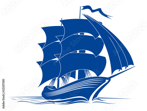 Vektor: Brigantine ship Brigantine ship