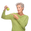 Senior woman with apple Senior woman with apple