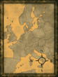 Map of modern Europe at the old background Map of modern Europe at the old background