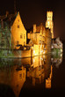 Bell Tower and old town of Bruges in Belgium