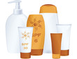 Vector: Sun Cream Bottles Sun Cream Bottles
