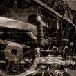 Illustration: vintage machines background vintage machines background