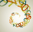 Abstract retro background with colorful rainbow numbers Abstract retro background with colorful rainbow numbers