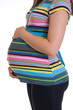 Isolated Young Pregnant Woman Wearing striped T-shirt Isolated Young Pregnant Woman Wearing striped T-shirt