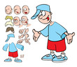 vector set for the independent creation of cartoon characters