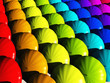 Umbrellas in rainbow hues