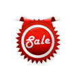 Red sale badge. Vector art