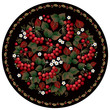 Russian ornament with red berry Russian ornament with red berry