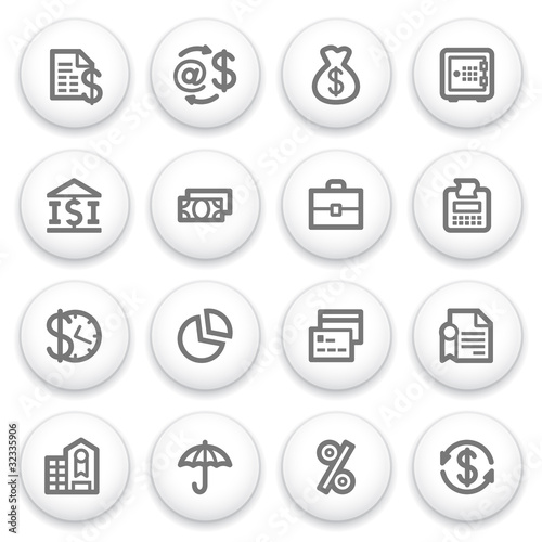 Vector: Finance icons on white buttons. Finance icons on white buttons.