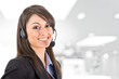 Girl wearing headset