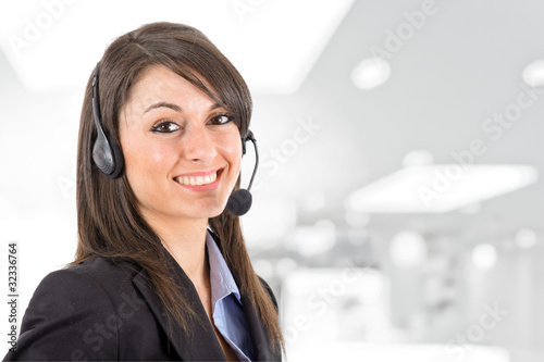 Photo: Girl wearing headset Girl wearing headset