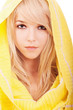 Woman in yellow hood
