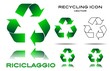 Set Recycling icon, vector