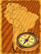 Map of South America on the old background