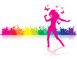 a girl dancing on a splash background a girl dancing on a splash background
