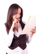 ����: Sexy business woman holding file folder � dacasdo #32344720