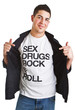 Cool teeanger with funny shirt