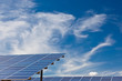 Photovoltaic panels in a solar power plant