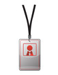 Security ID pass on a black lanyard Security ID pass on a black lanyard