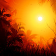 Vecteur : Jungle background at sunset Jungle background at sunset