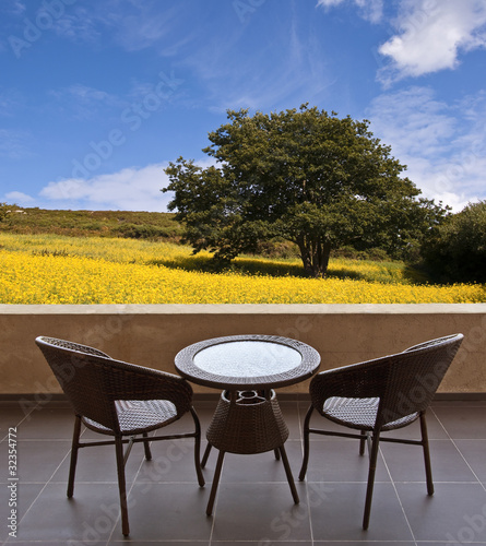 Photo: Terrasse, vue sur la campagne Terrasse, vue sur la campagne