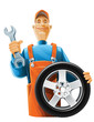 auto mechanic with wheel auto mechanic with wheel